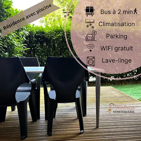 L'instant Detente Avec Terrasse Climatisation Et Parking Apartment Toulouse