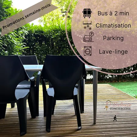 L'instant Detente Avec Terrasse Climatisation Et Parking Daire *